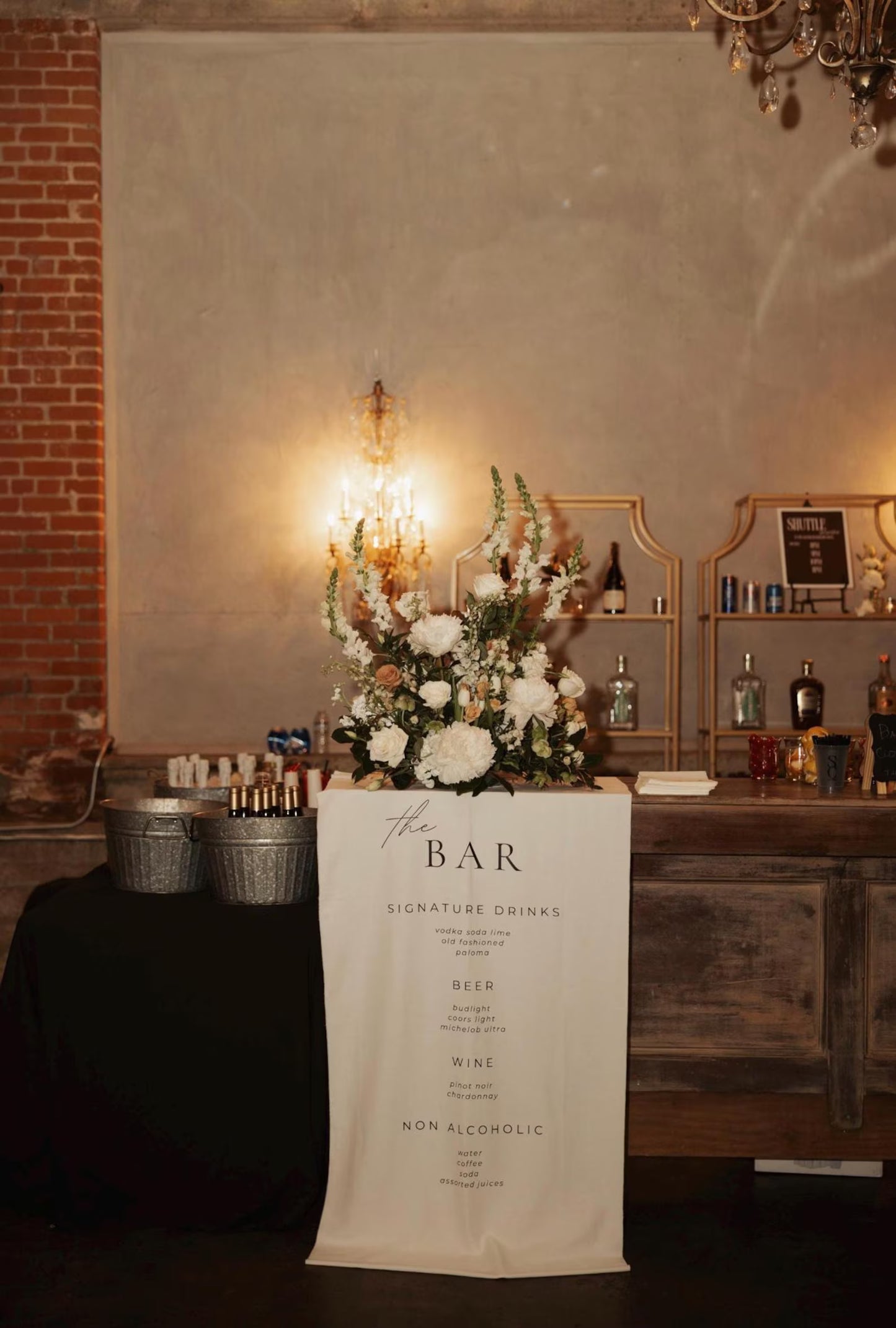 Wedding Bar Menu