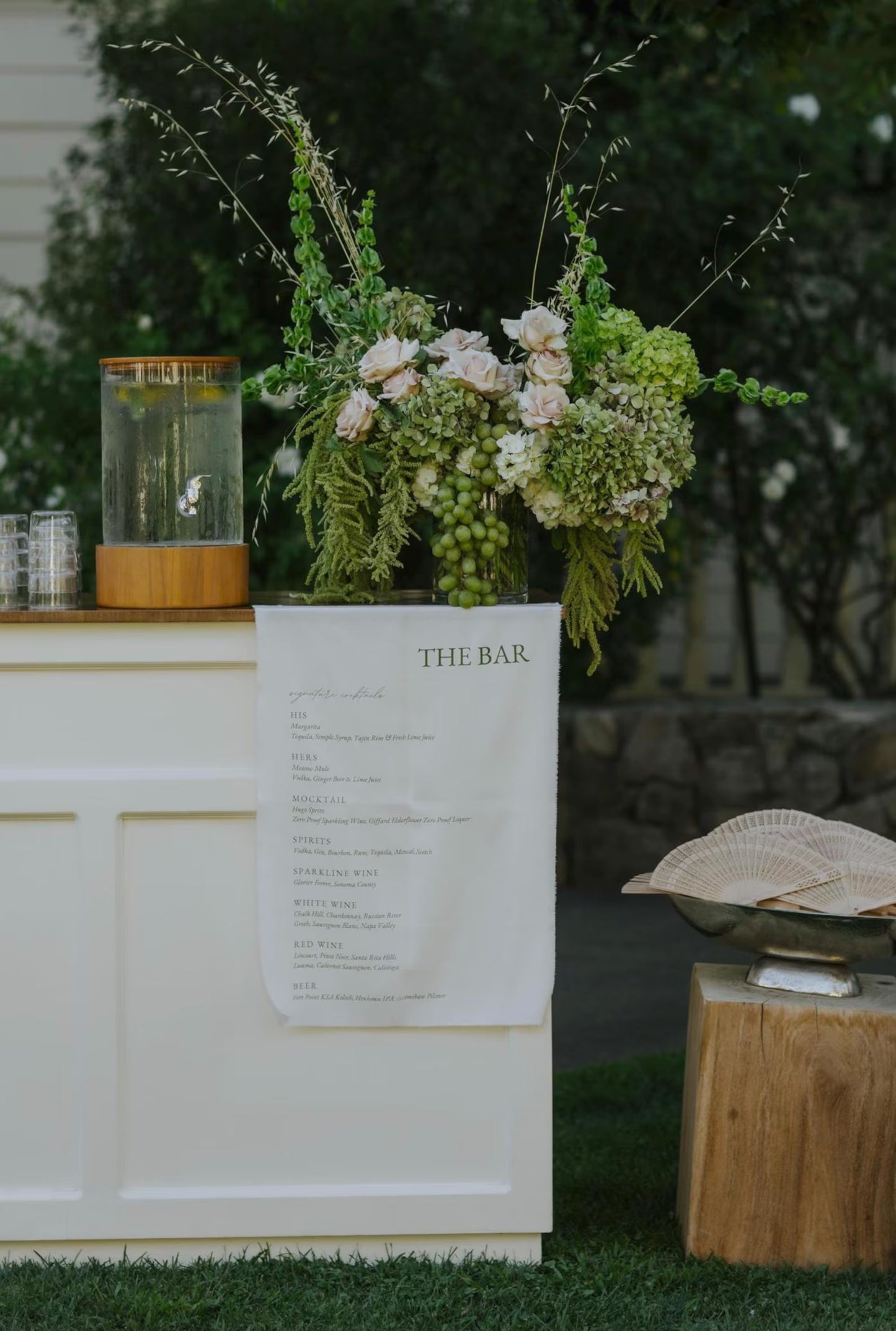 Wedding Bar Menu