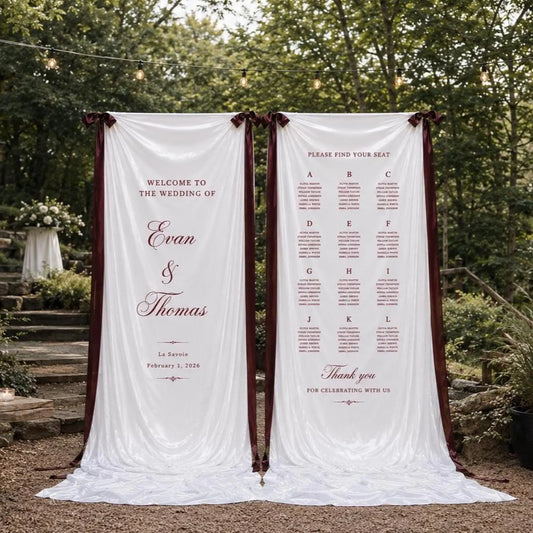 Elegant Satin Sign & Seating Chart Set
