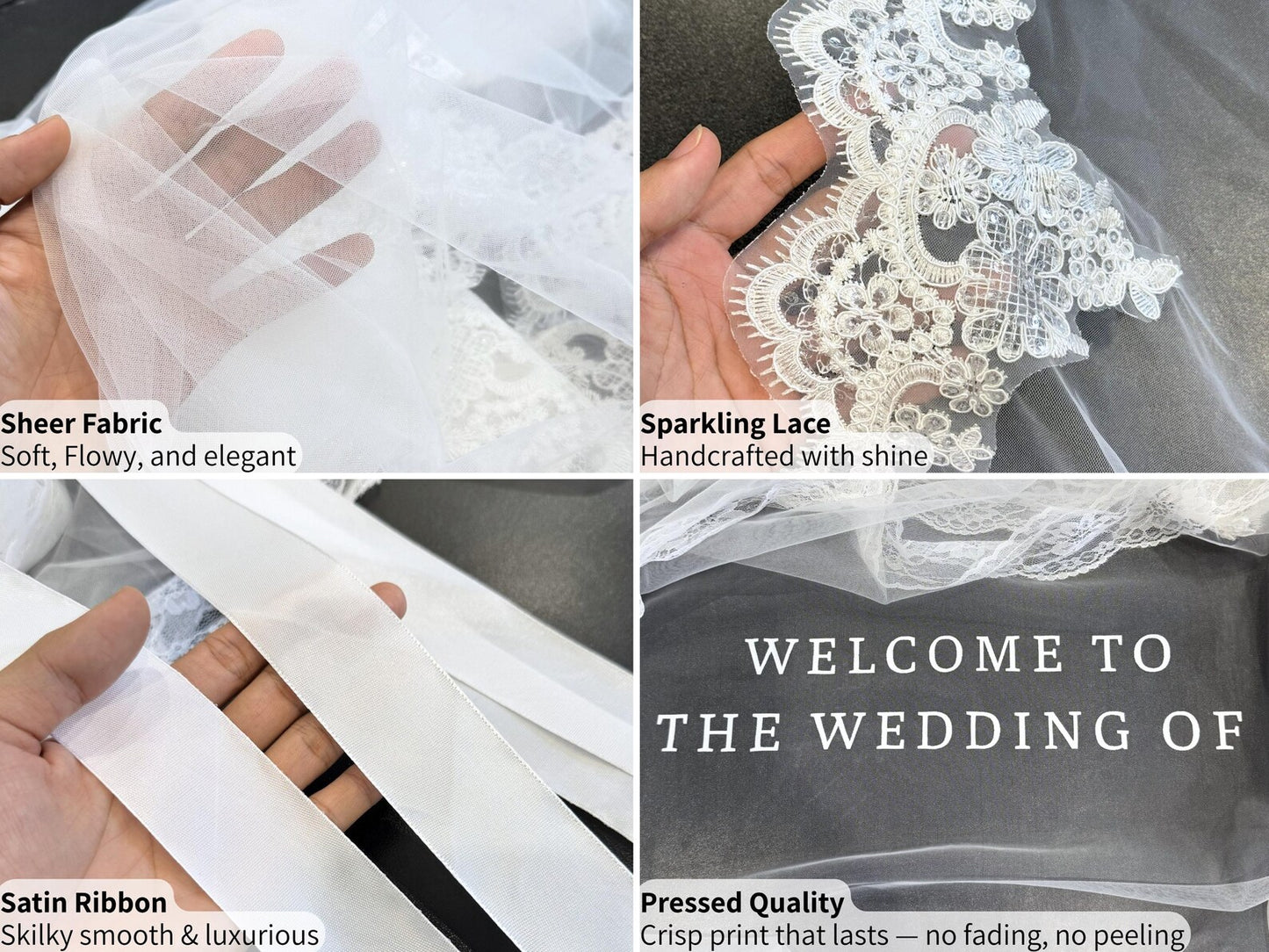 Silk Wedding Welcome Sign