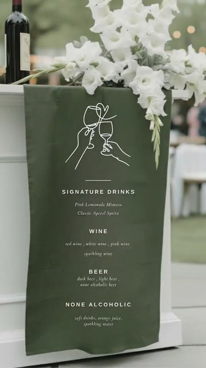 Custom Linen Wedding Bar Sign