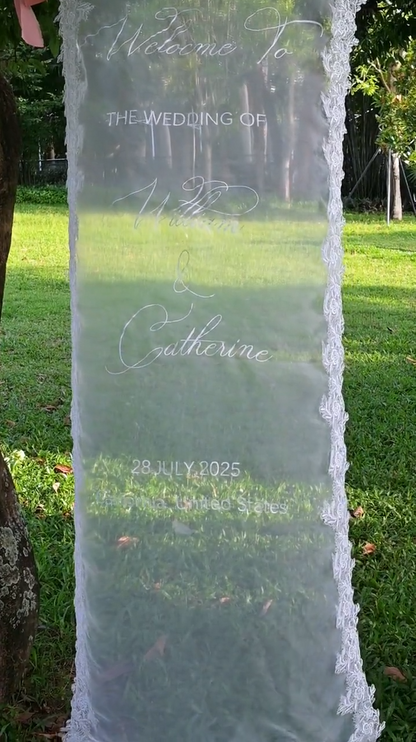 Romantic Sheer Wedding Welcome Sign