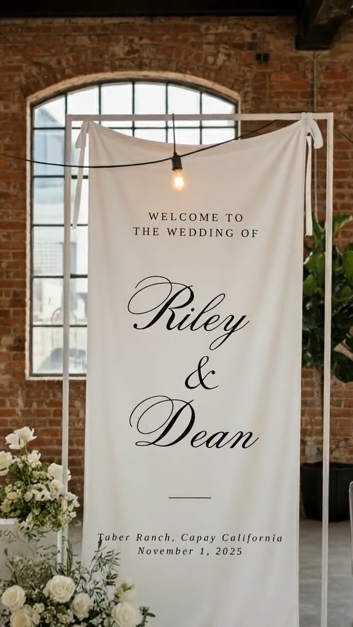 Fabric Wedding Welcome Sign Modern Wedding Welcome